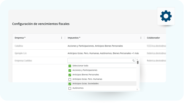 Vencimientos fiscales - Gestor de Tareas Xubio