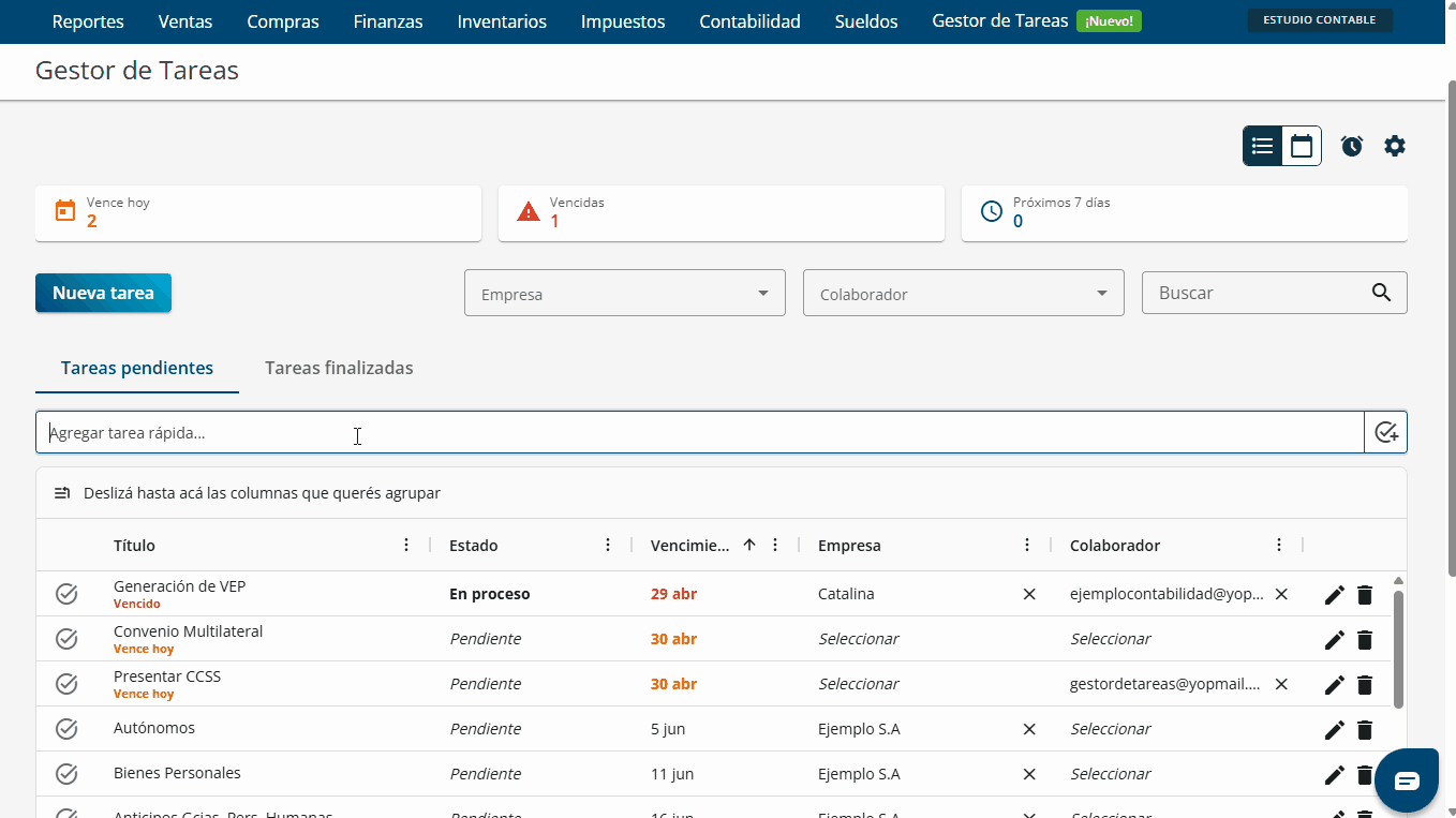 Demo Gestor de Tareas Xubio