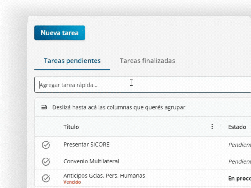 Carga r�pida de tareas - Gestor de Tareas Xubio